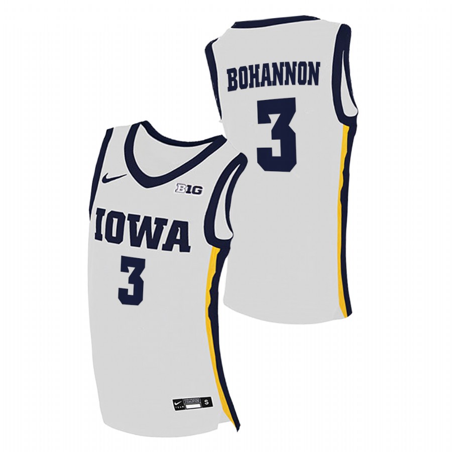 Men Iowa Hawkeyes Jordan Bohannon Home 2020-21 College Basketball Jersey White