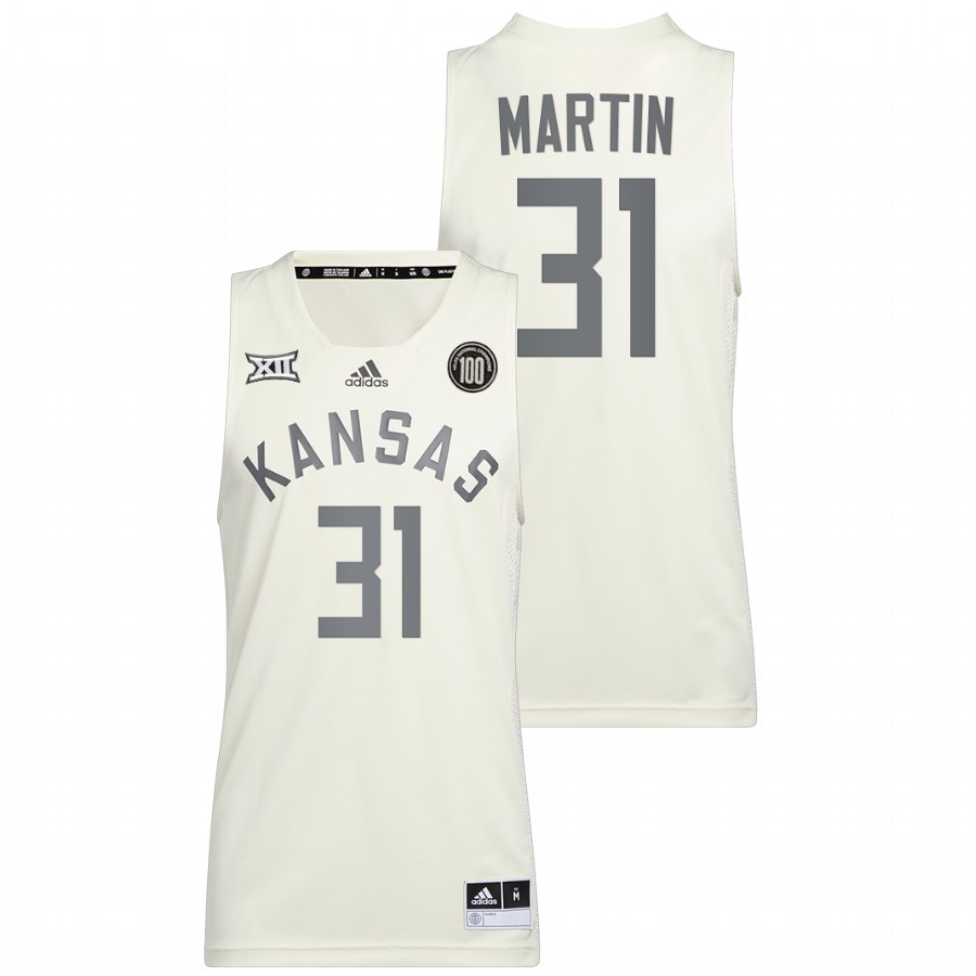 Men Kansas Jayhawks Cam Martin 2022 College Basketball Jersey White