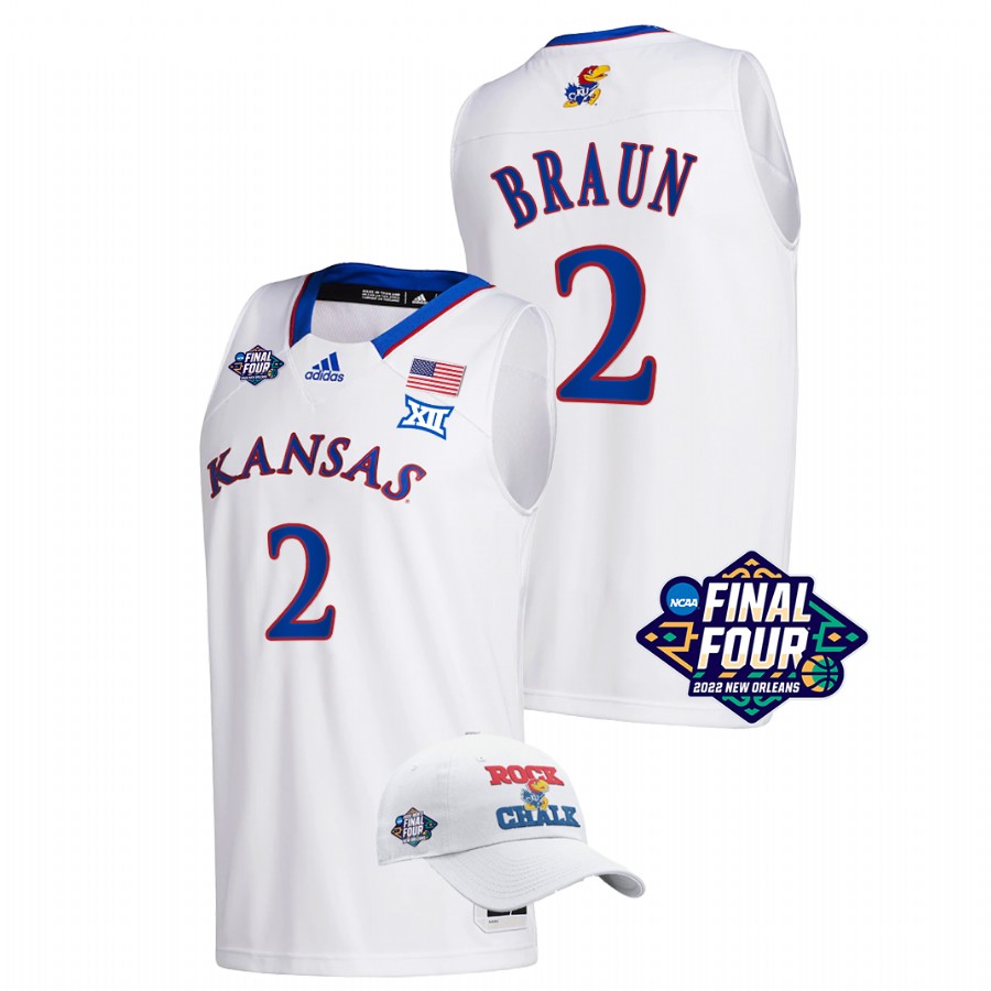 Men Kansas Jayhawks Christian Braun Basketball Jersey White