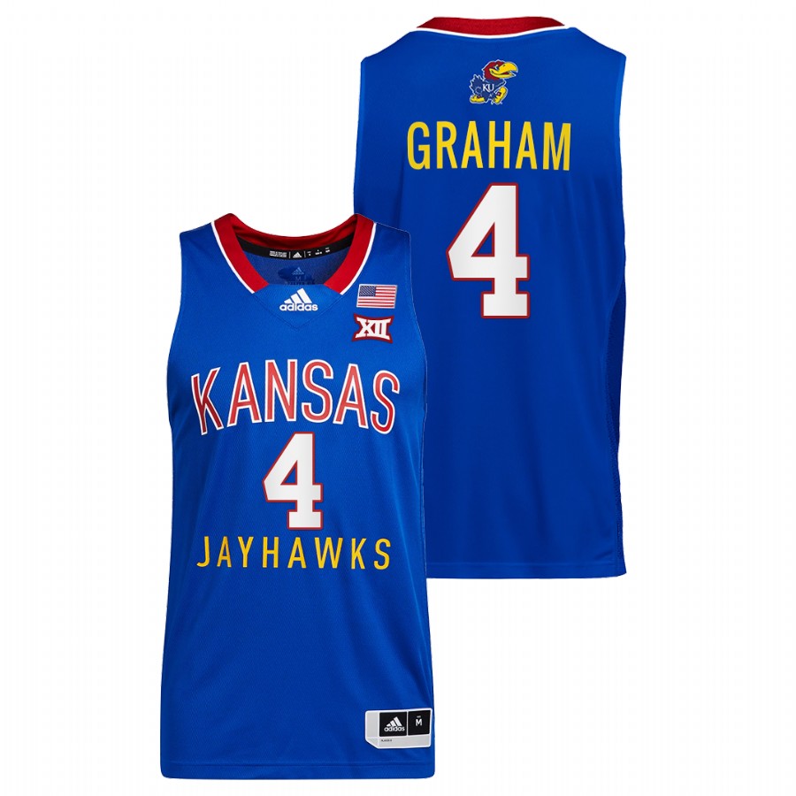 Men Kansas Jayhawks Devonte' Graham Throwback Jersey Royal
