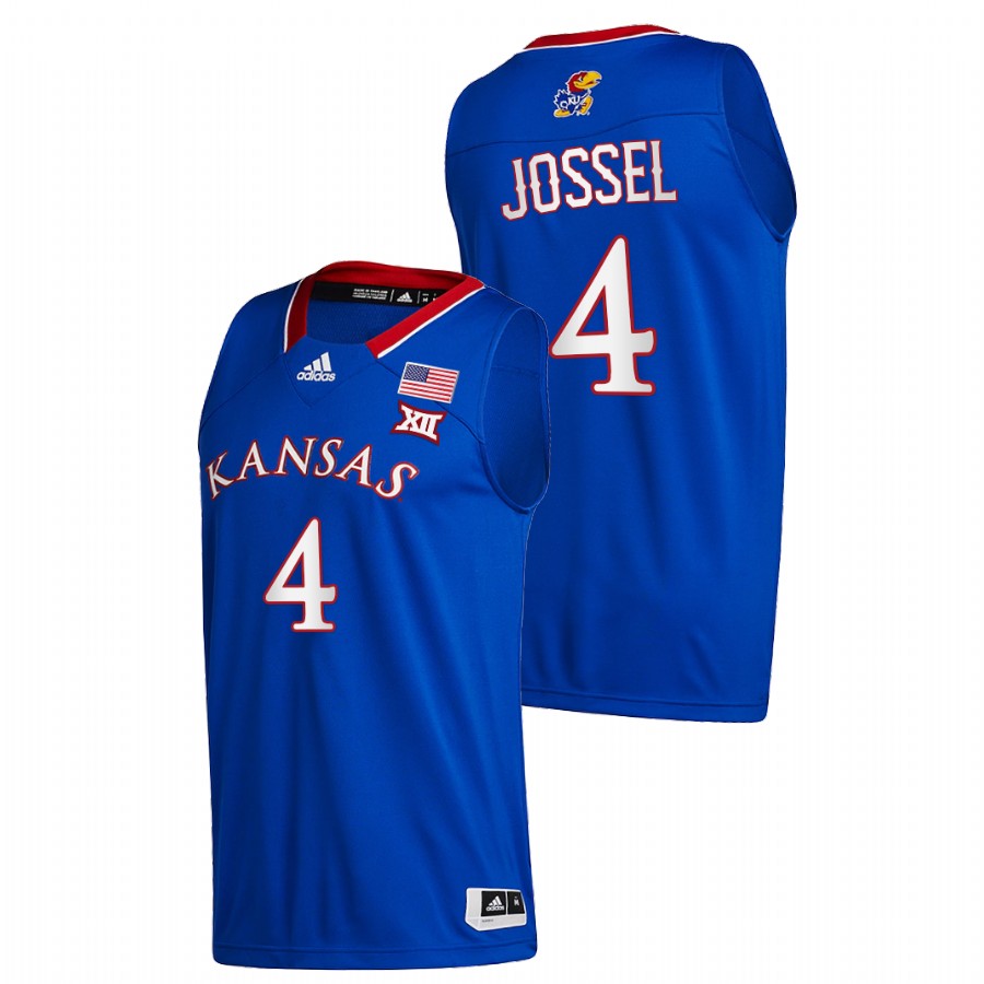 Men Kansas Jayhawks Latrell Jossel College Basketball 2020-21 New Season Jersey Royal