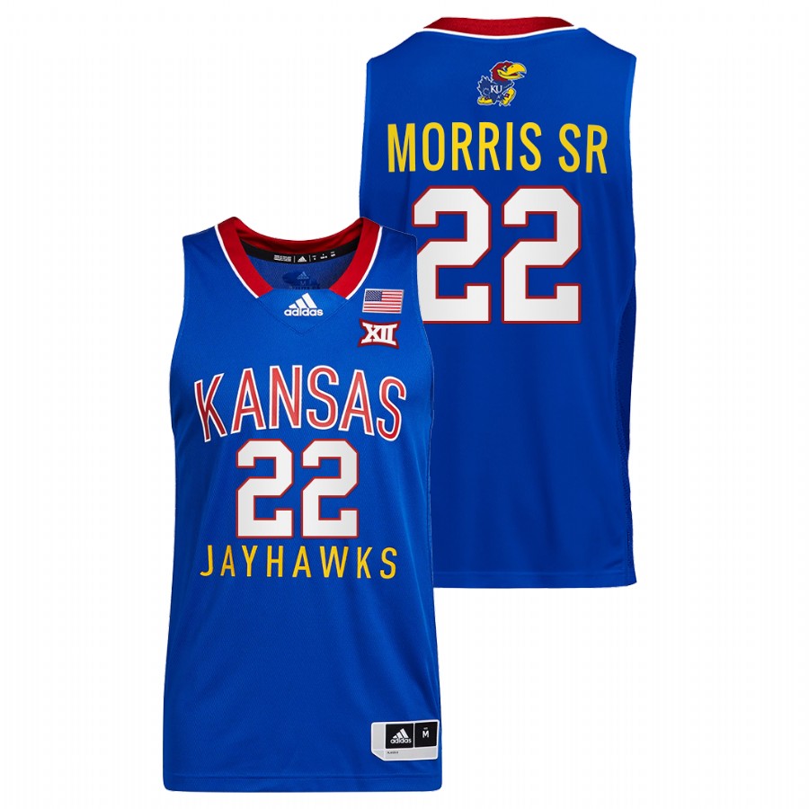 Men Kansas Jayhawks Marcus Morris Sr. Throwback Jersey Royal