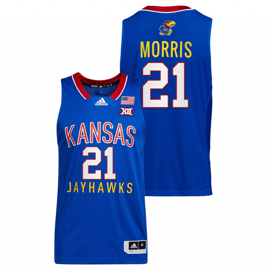Men Kansas Jayhawks Markieff Morris Throwback Jersey Royal