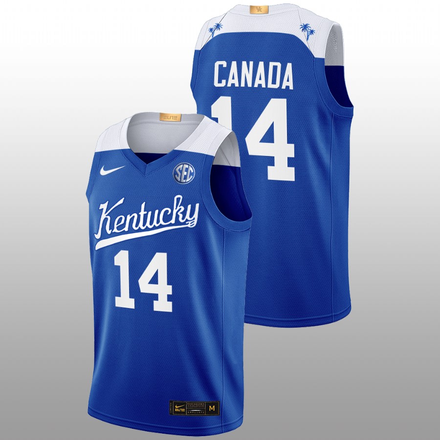 Men Kentucky Wildcats Brennan Canada 2022-23 Elite Jersey Blue