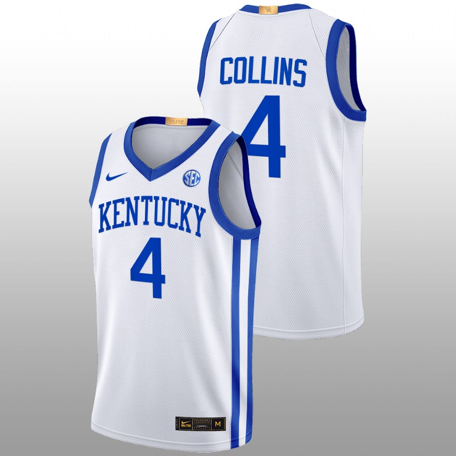 Men Kentucky Wildcats Daimion Collins 2022-23 Elite Basketball Jersey White