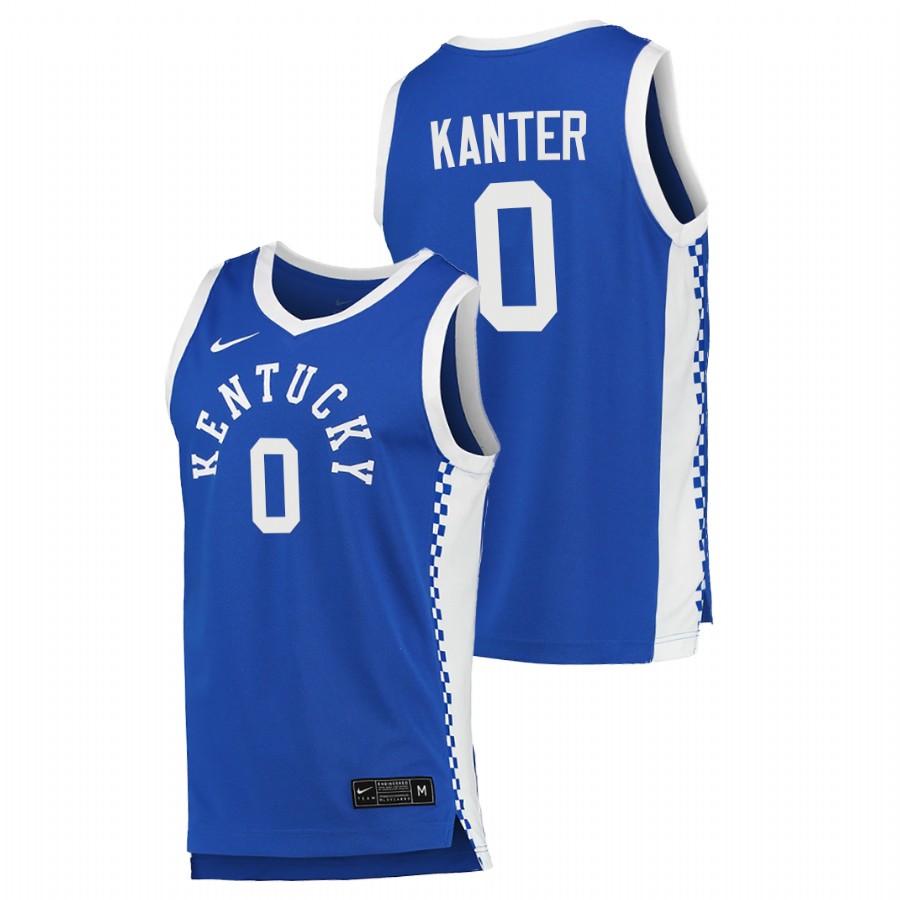 Men Kentucky Wildcats Enes Kanter College Basketball 2020-21 Jersey Blue