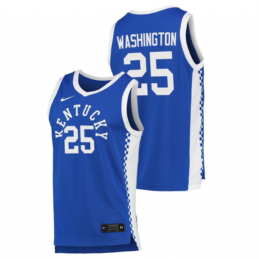 Men Kentucky Wildcats P.J. Washington College Basketball 2020-21 Jersey Blue