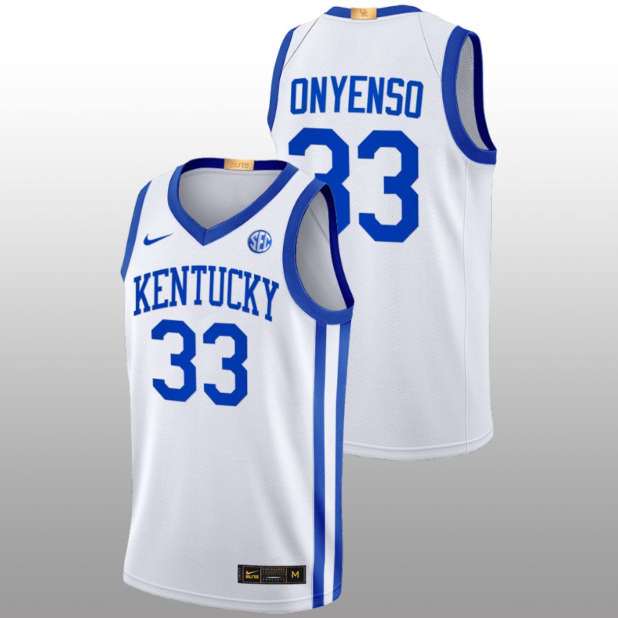 Men Kentucky Wildcats Ugonna Onyenso 2022-23 Elite Basketball Jersey White