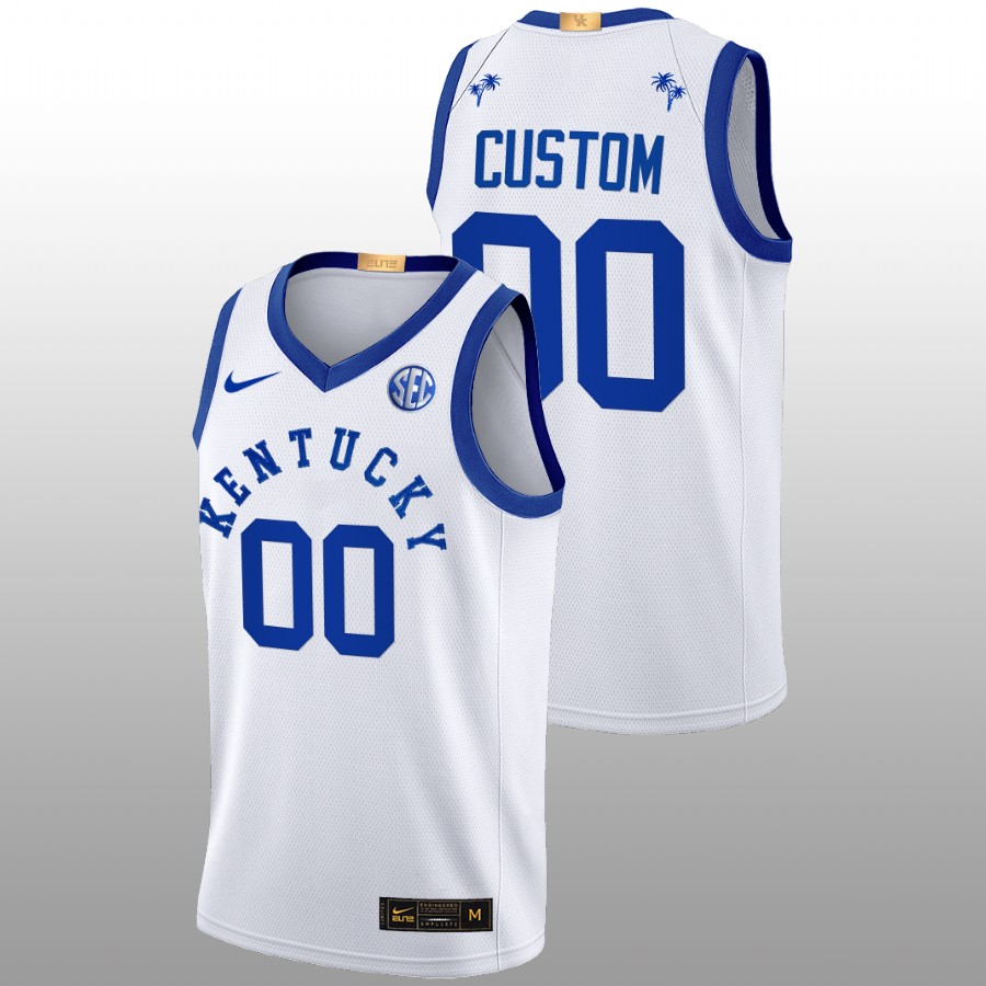 Men Kentucky Wildcats custom Basketball Jersey White