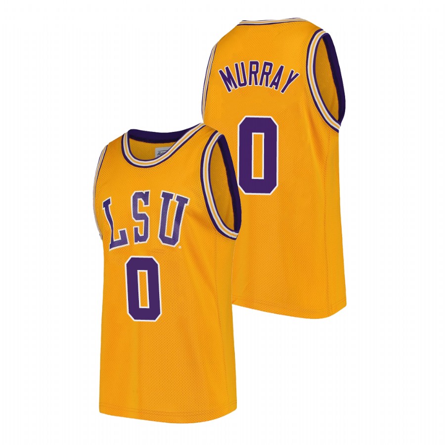 Men LSU Tigers Brandon Murray 2022 Throwback Jersey Gold