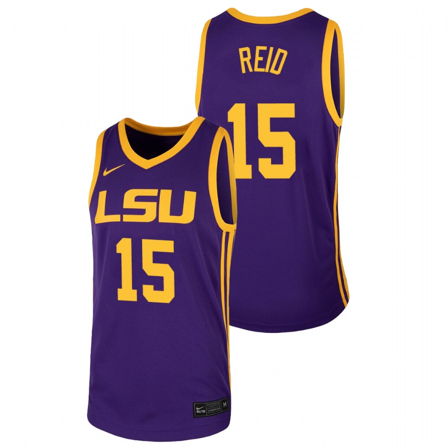 Men LSU Tigers Efton Reid 2022 Jersey Purple