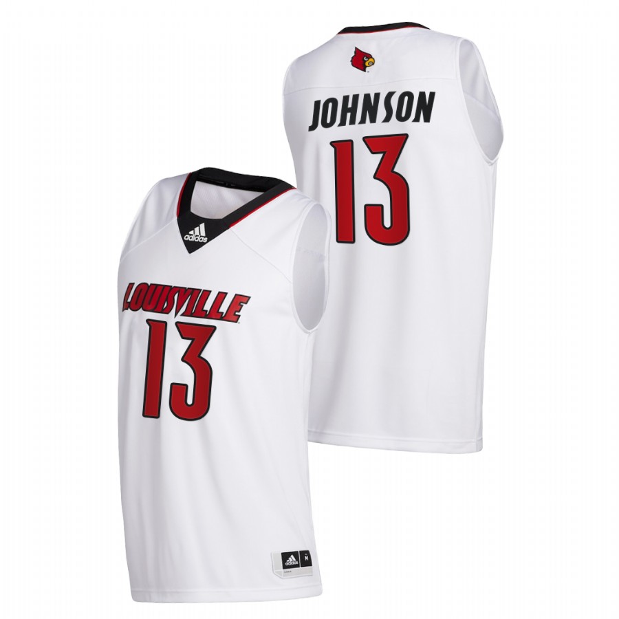 Men Louisville Cardinals David Johnson College Basketball 2020-21 Swingman Jersey White