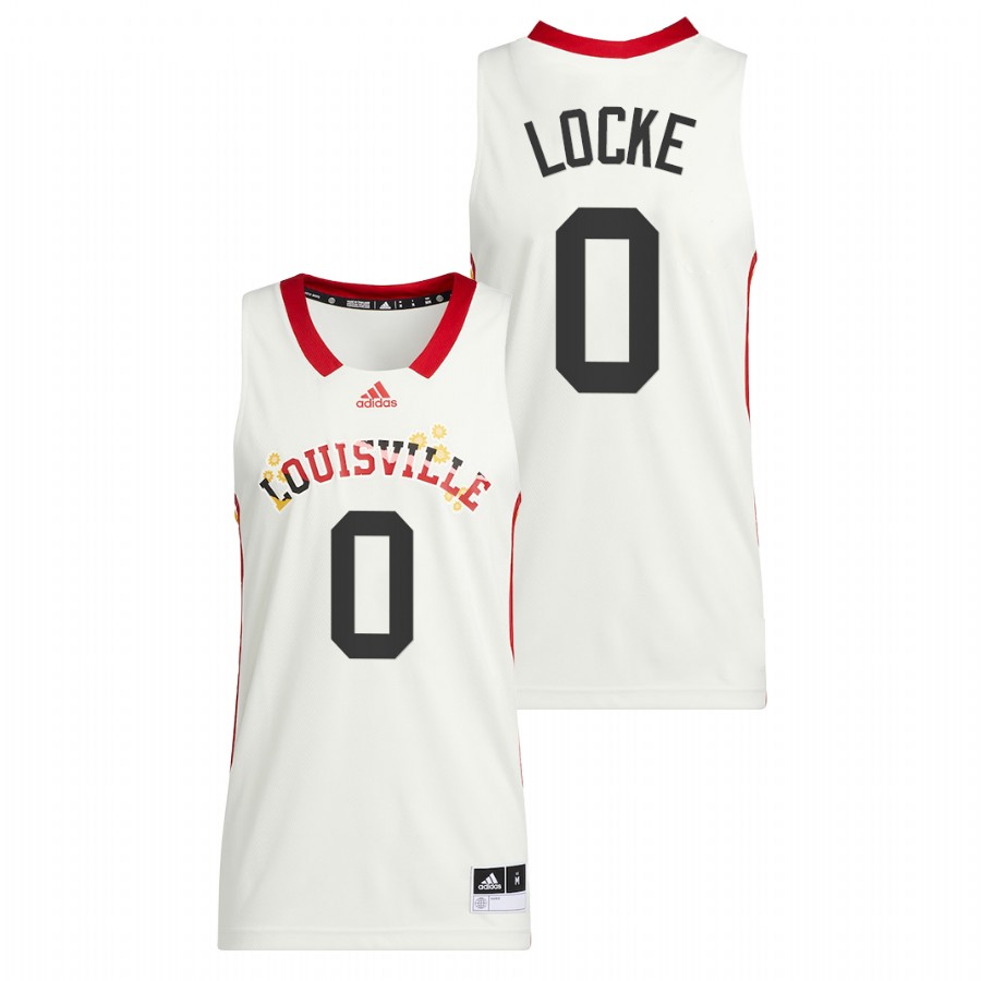 Men Louisville Cardinals Noah Locke 2022 Basketball Jersey White
