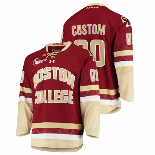 Men Maroon Boston College Eagles Custom College Hockey Jersey
