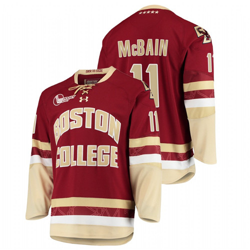 Men Maroon Boston College Eagles Jack McBain College Hockey Jersey