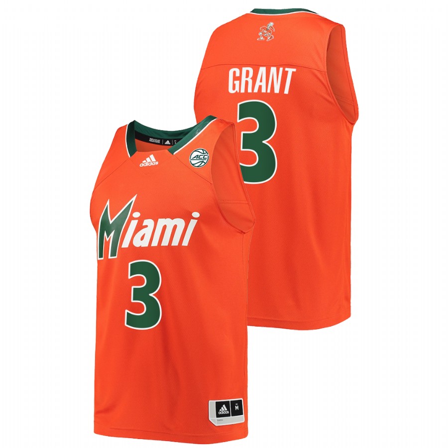 Men Men's Jersey Miami Hurricanes Malcolm Grant Orange Reverse Retro Alumni Basketball Jersey