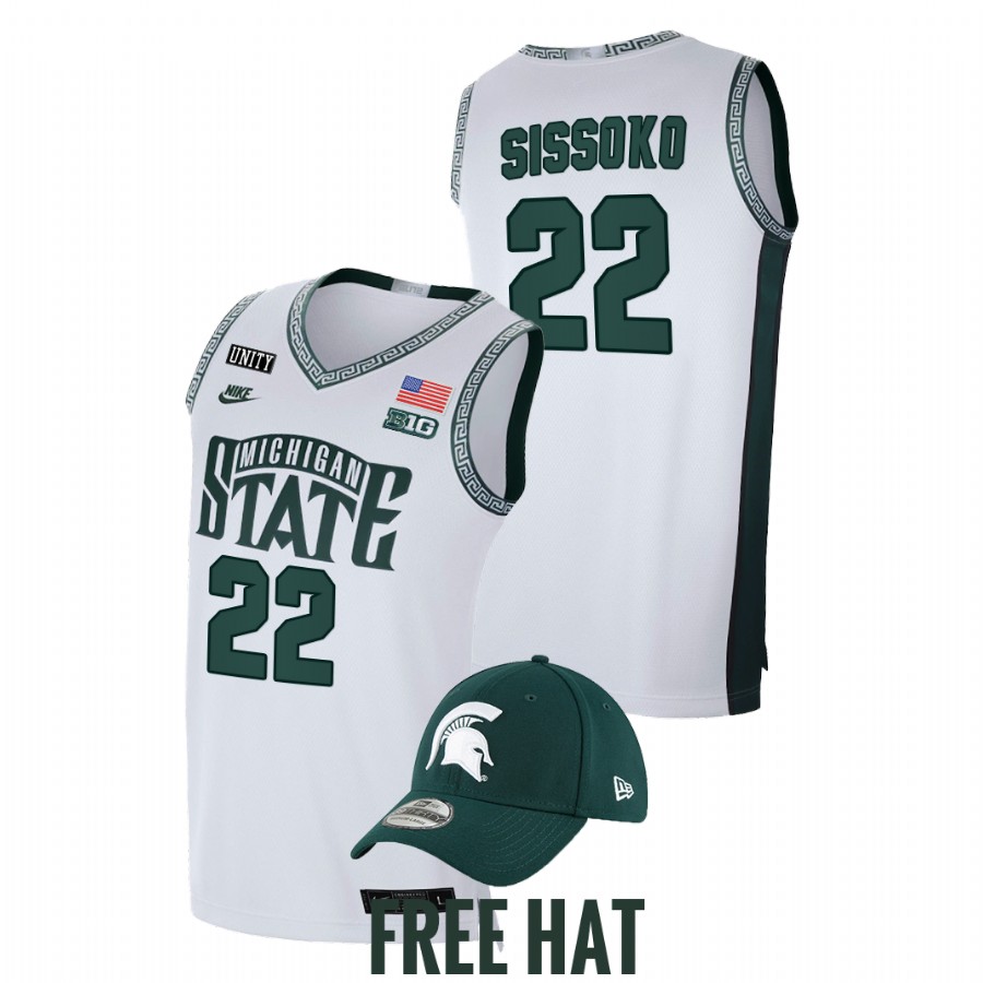 Men Michigan State Spartans Mady Sissoko Retro Limited Jersey White Men's Jersey 