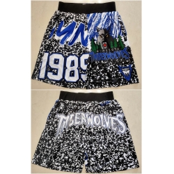 Men Minnesota Timberwolves Black Mitchell Ness Shorts Run