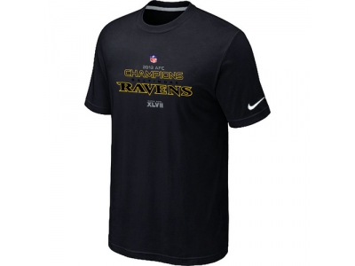 Men NEW Baltimore Ravens 2012 AFC Conference Champions Trophy Collection Long Black T-Shirt