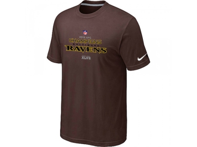 Men NEW Baltimore Ravens 2012 AFC Conference Champions Trophy Collection Long Brown T-Shirt