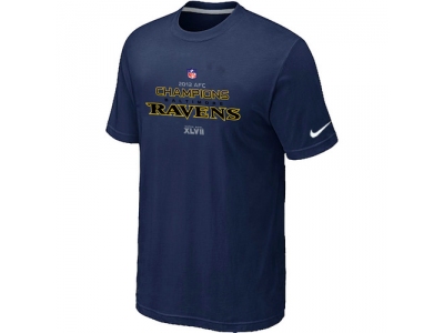 Men NEW Baltimore Ravens 2012 AFC Conference Champions Trophy Collection Long D.Blue T-Shirt