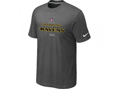 Men NEW Baltimore Ravens 2012 AFC Conference Champions Trophy Collection Long D.Grey T-Shirt