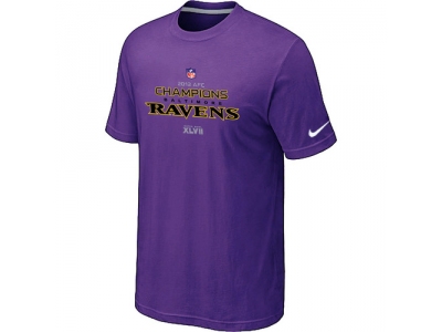 Men NEW Baltimore Ravens 2012 AFC Conference Champions Trophy Collection Long Purple T-Shirt