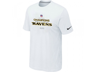 Men NEW Baltimore Ravens 2012 AFC Conference Champions Trophy Collection Long White T-Shirt
