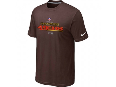 Men NEW San Francisco 49ers 2012 NFC Conference Champions Trophy Collection Long Brown T-Shirt