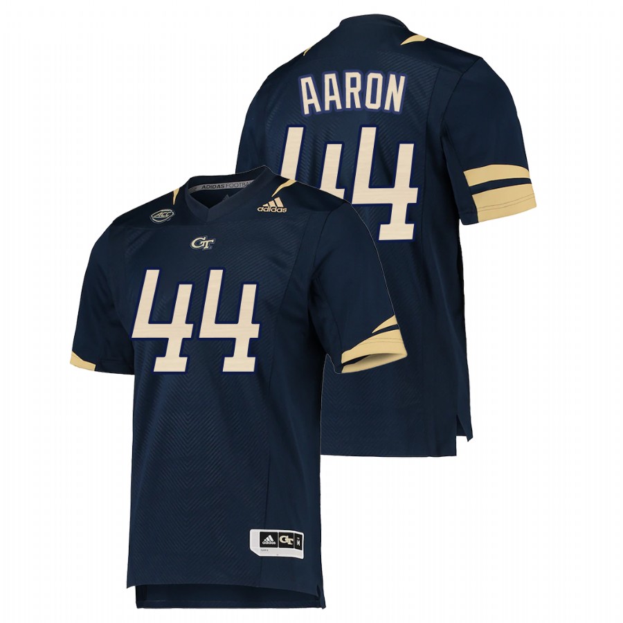 Men Navy Georgia Tech Yellow Jackets Hank Aaron Retired Number Premier Football Jersey