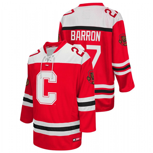 Men Red Cornell Big Red Morgan Barron College Hockey Jersey