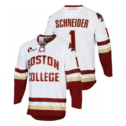 Men White Boston College Eagles Cory Schneider College Hockey Replica Jersey