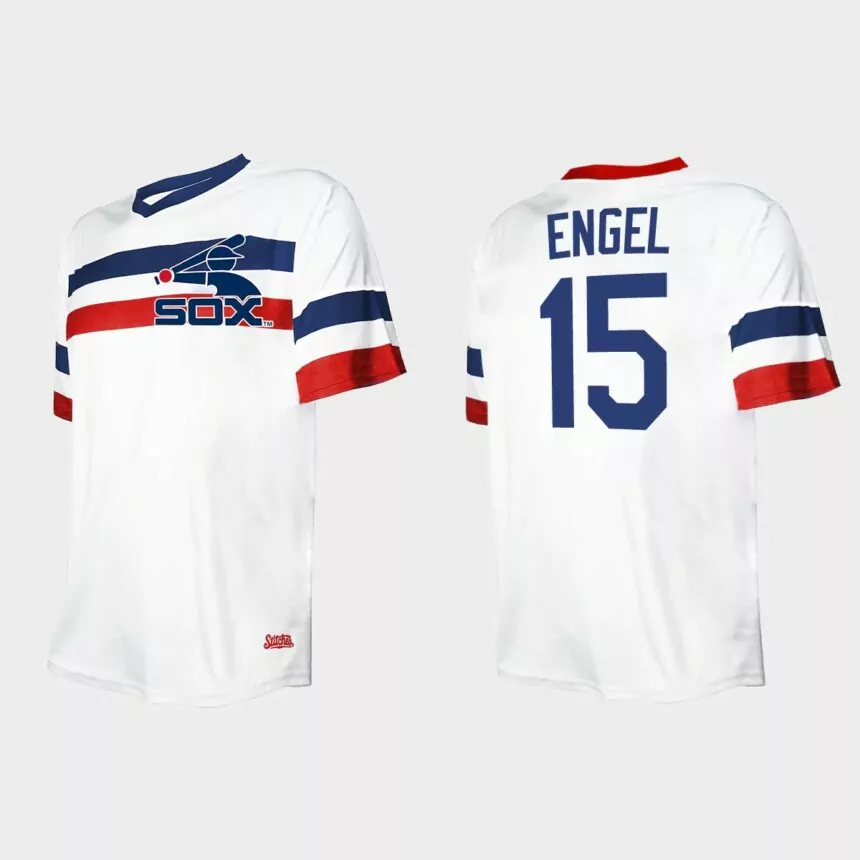 Men’s Adam Engel Chicago White Sox Cooperstown Collection V-Neck Jersey – White
