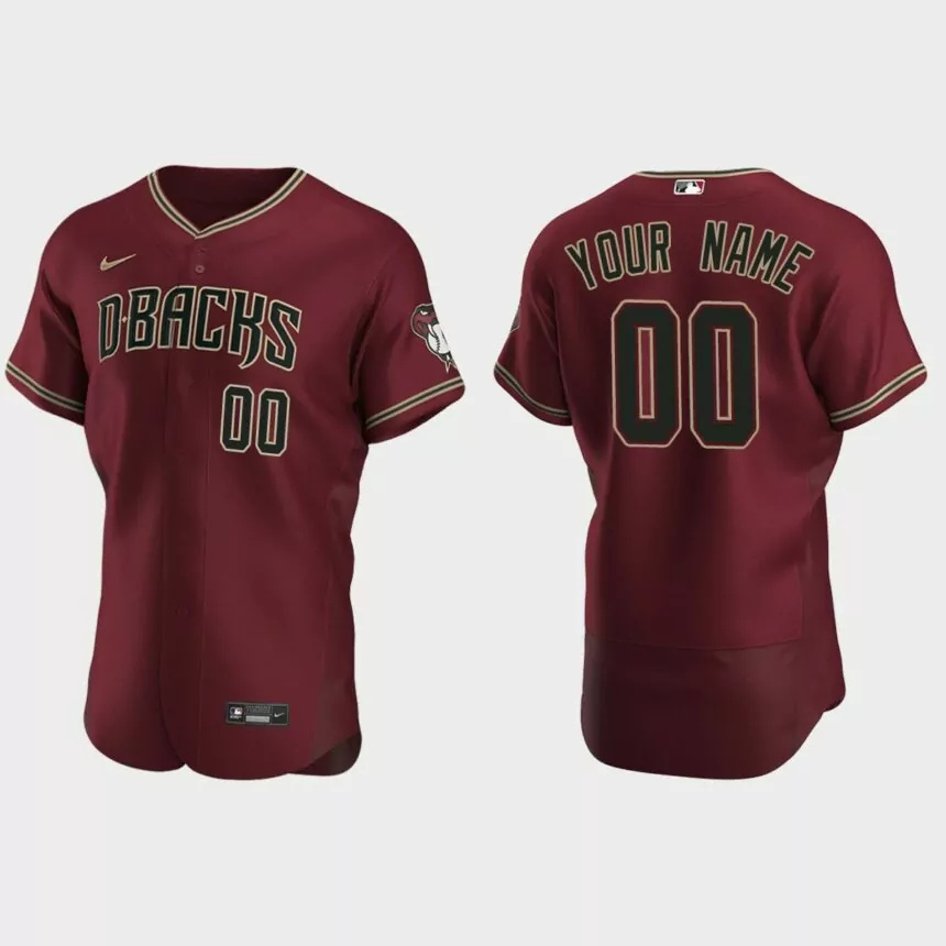 Men’s Arizona Diamondbacks Crimson Authentic 2020 Alternate Custom Jersey.jpg