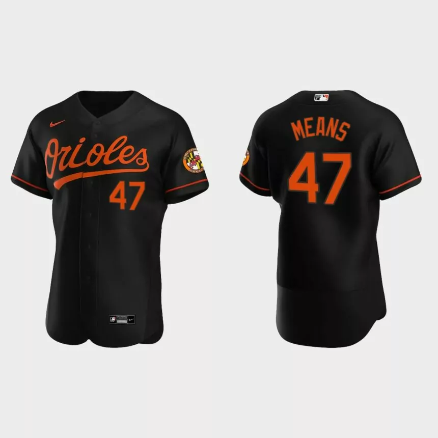 Men’s Baltimore Orioles John Means 2020 Alternate Authentic Jersey – Black