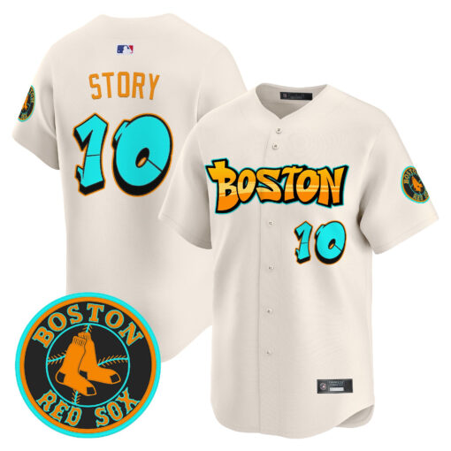 Men’s Boston Red Sox ‘Graffiti Streetstyle Edition’ Vapor Premier Limited Jersey #10 Trevor Story