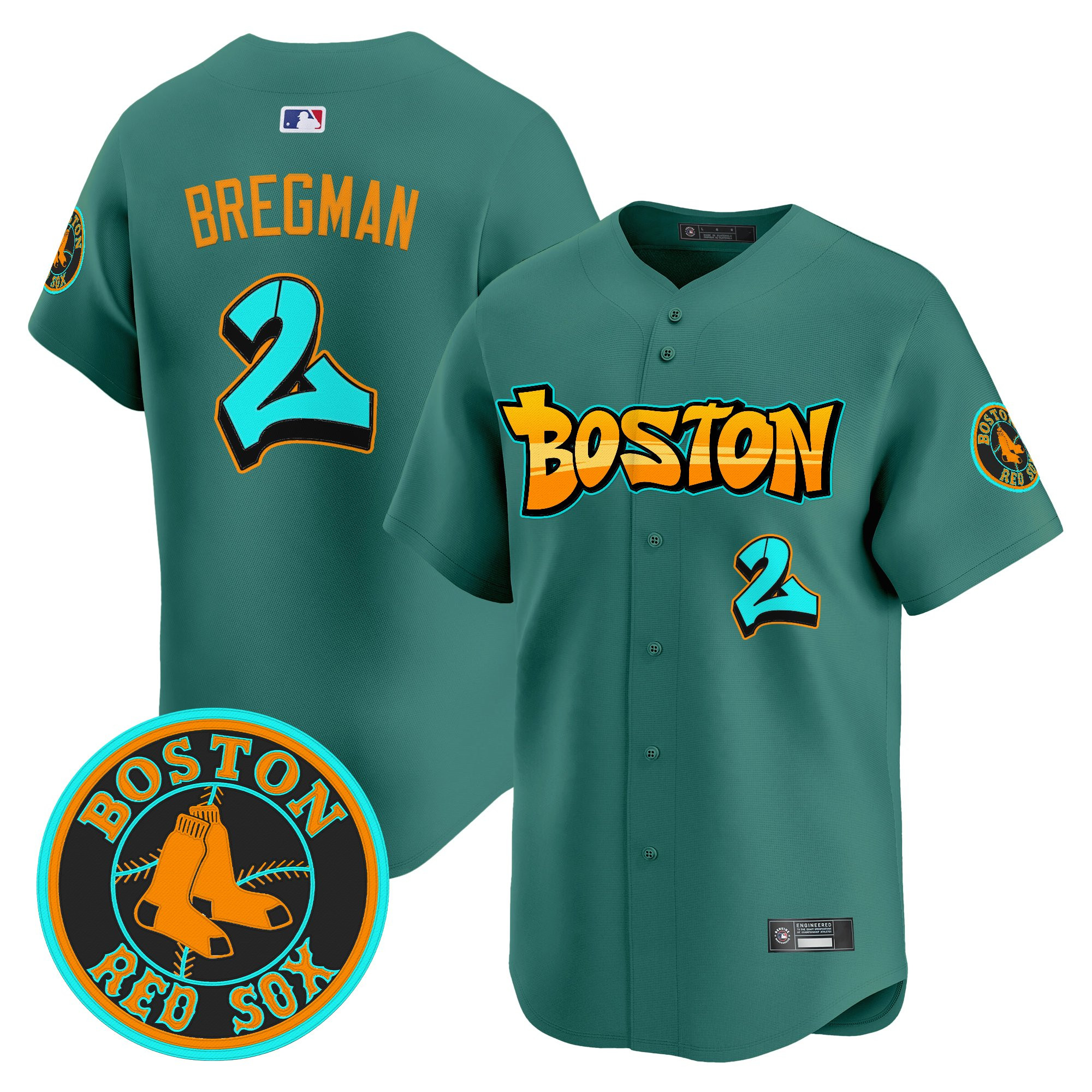 Men’s Boston Red Sox ‘Graffiti Streetstyle Edition’ Vapor Premier Limited Jersey green #2 Alex Bregman