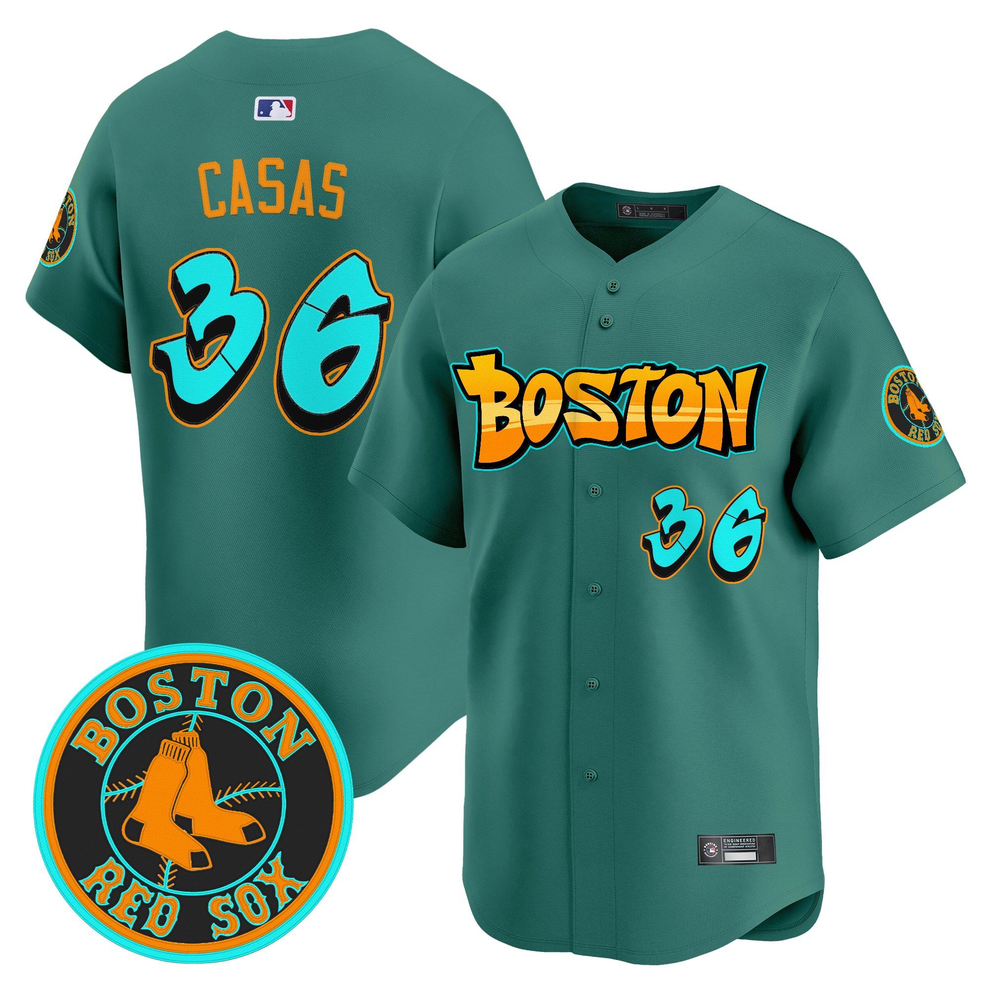 Men’s Boston Red Sox ‘Graffiti Streetstyle Edition’ Vapor Premier Limited Jersey green #36 Triston Casas