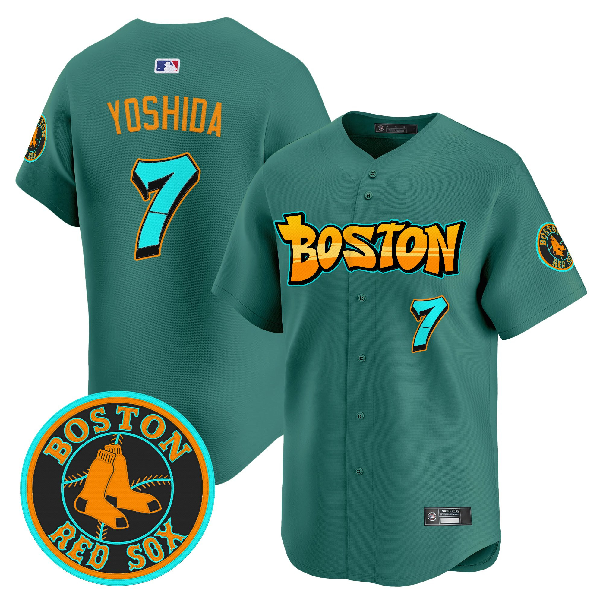 Men’s Boston Red Sox ‘Graffiti Streetstyle Edition’ Vapor Premier Limited Jersey green #7 Masataka Yoshida