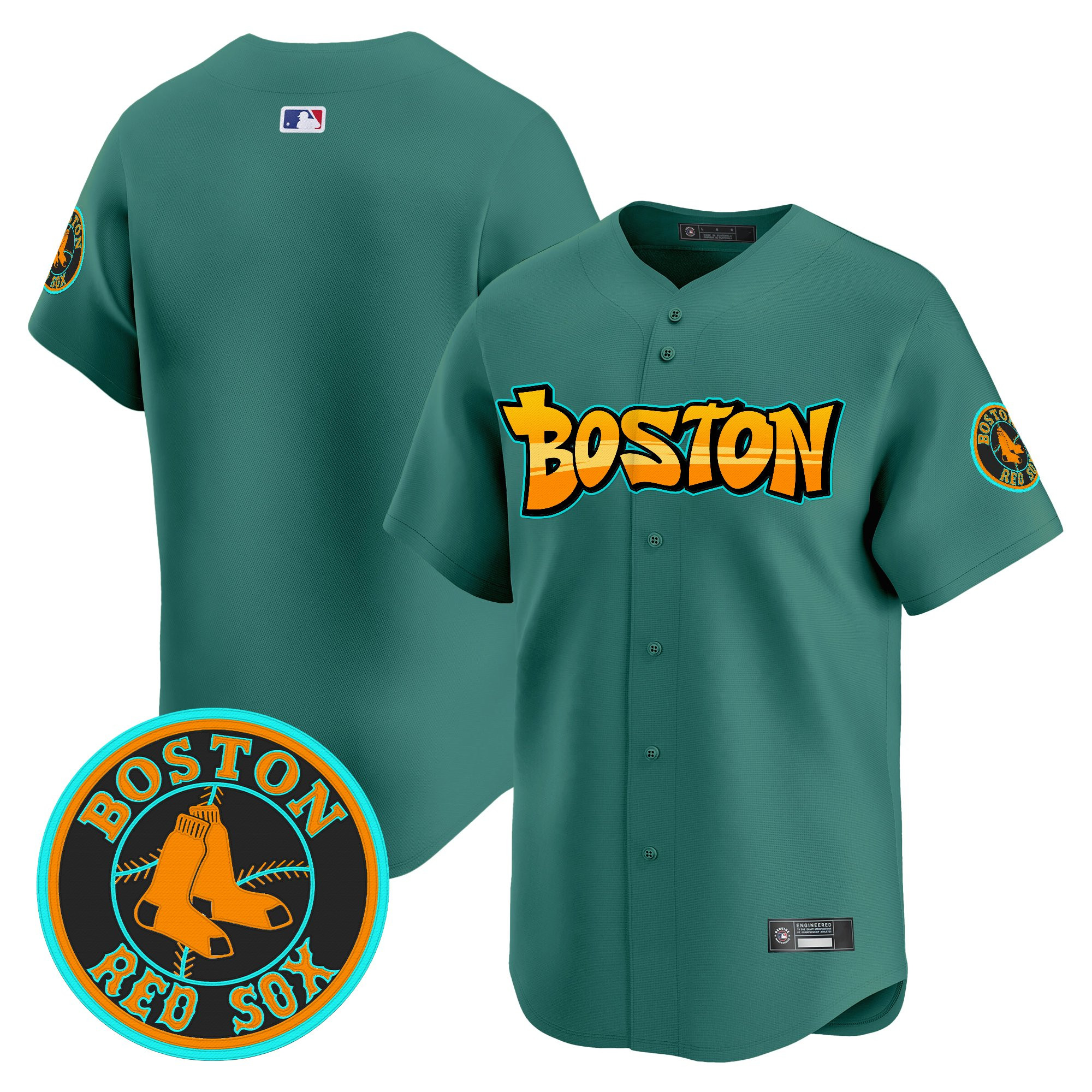 Men’s Boston Red Sox ‘Graffiti Streetstyle Edition’ Vapor Premier Limited Jersey green blank