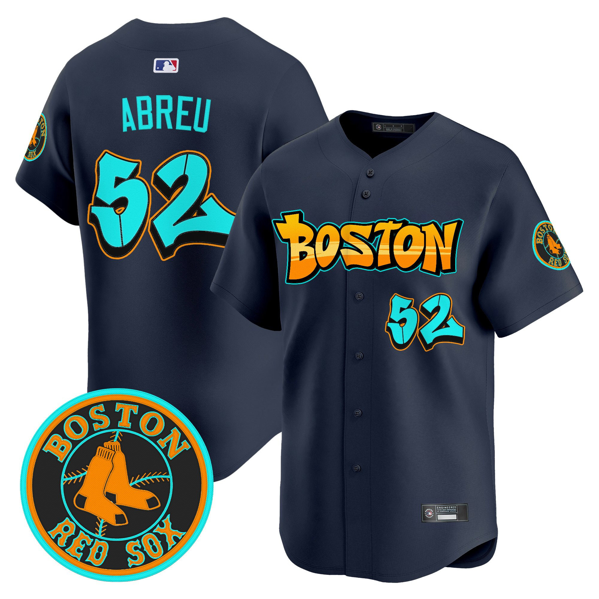 Men’s Boston Red Sox ‘Graffiti Streetstyle Edition’ Vapor Premier Limited Jersey navy #52 Wilyer Abreu