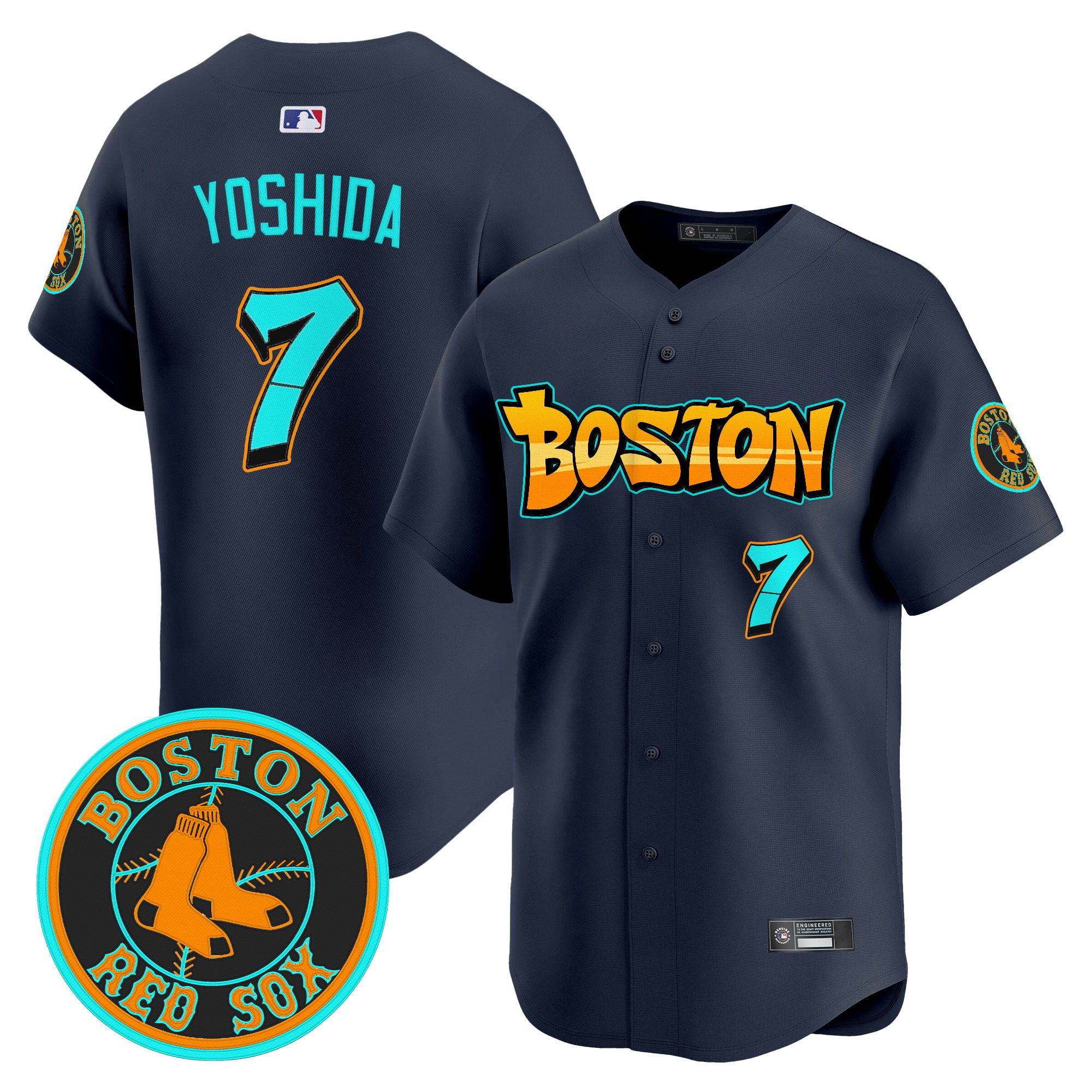 Men’s Boston Red Sox ‘Graffiti Streetstyle Edition’ Vapor Premier Limited Jersey navy #7 Masataka Yoshida