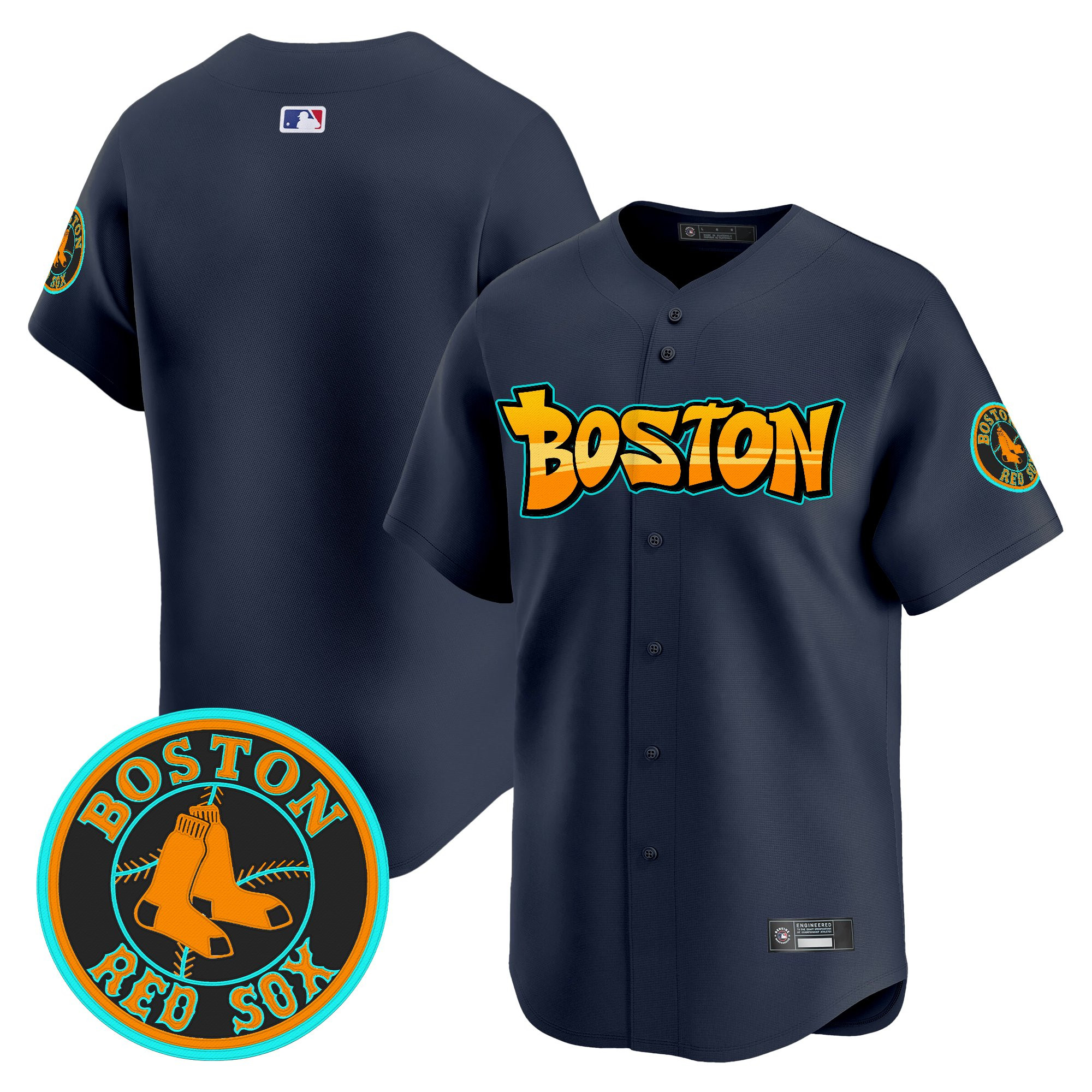Men’s Boston Red Sox ‘Graffiti Streetstyle Edition’ Vapor Premier Limited Jersey navy blank