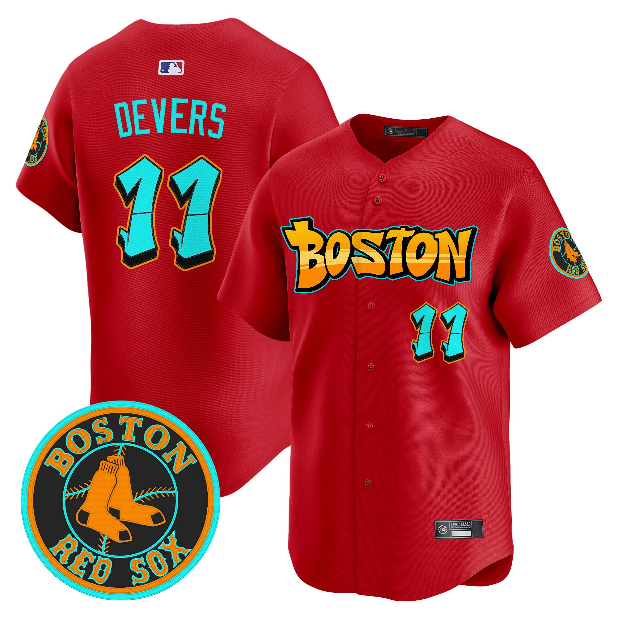 Men’s Boston Red Sox ‘Graffiti Streetstyle Edition’ Vapor Premier Limited Jersey red #11 Rafael Devers