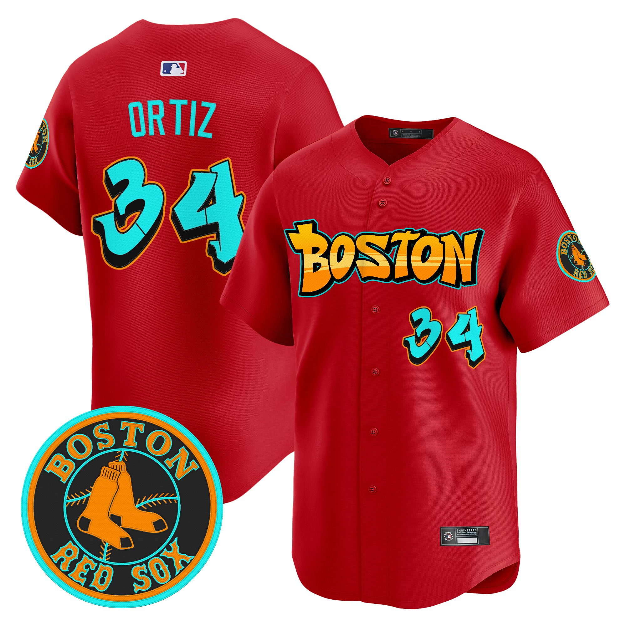 Men’s Boston Red Sox ‘Graffiti Streetstyle Edition’ Vapor Premier Limited Jersey red #34 David Ortiz