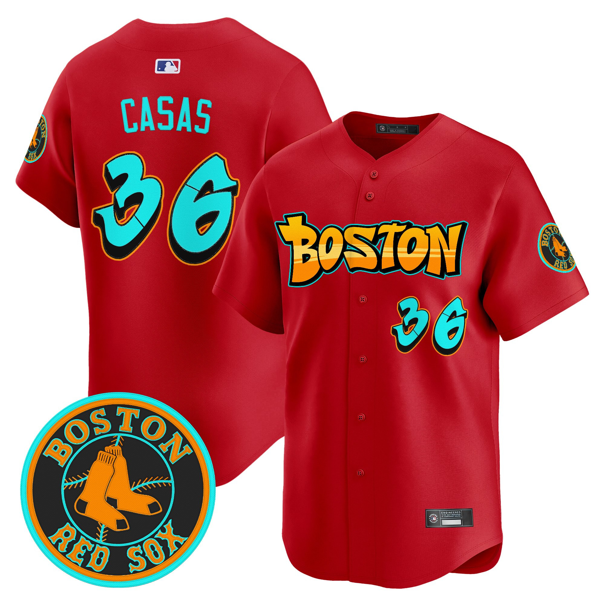 Men’s Boston Red Sox ‘Graffiti Streetstyle Edition’ Vapor Premier Limited Jersey red #36 Triston Casas