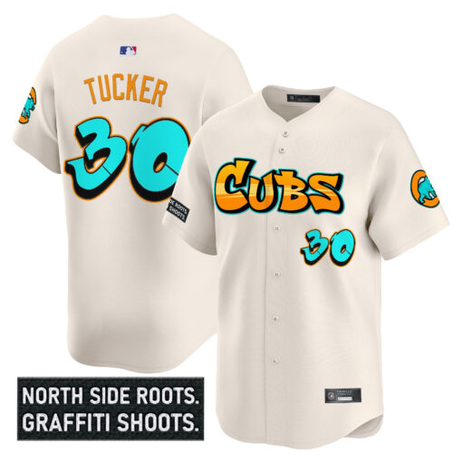 Men’s Chicago Cubs ‘Graffiti North Side Edition’ Vapor Premier Limited Jersey #30 Kyle Tucker