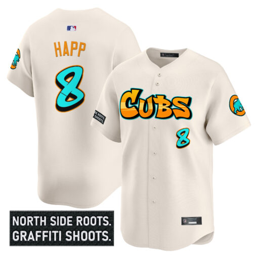 Men’s Chicago Cubs ‘Graffiti North Side Edition’ Vapor Premier Limited Jersey #8 Ian Happ