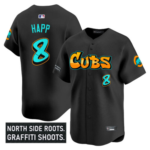 Men’s Chicago Cubs ‘Graffiti North Side Edition’ Vapor Premier Limited Jersey black #8 Ian Happ