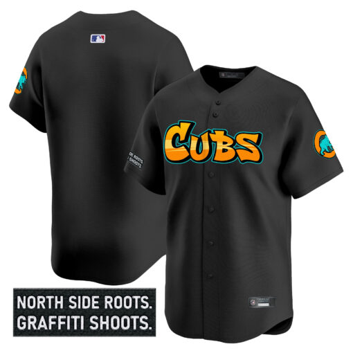 Men’s Chicago Cubs ‘Graffiti North Side Edition’ Vapor Premier Limited Jersey black blank